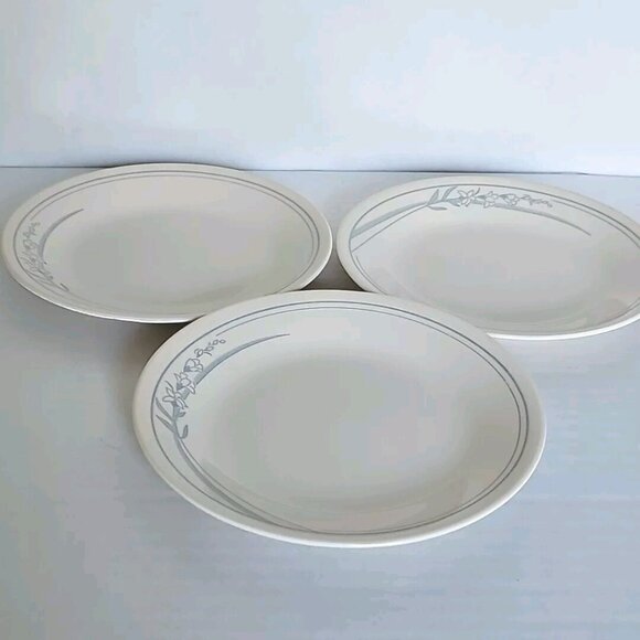 Corelle Blue Lilly Bread Plates 6.75" dessert side plate dish set of 3 Corning - Picture 3 of 11